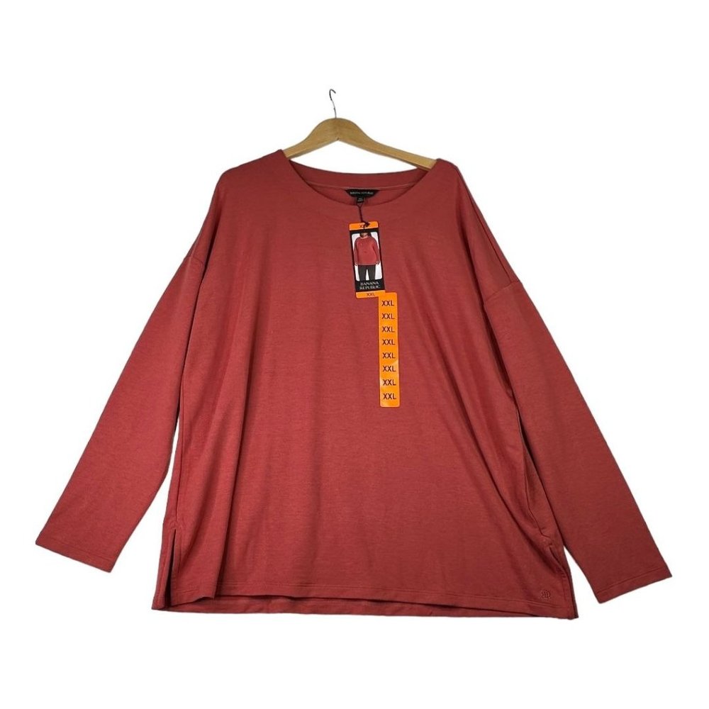 NEW Banana Republic Long Sleeve Shirt size XXL Red-Orange